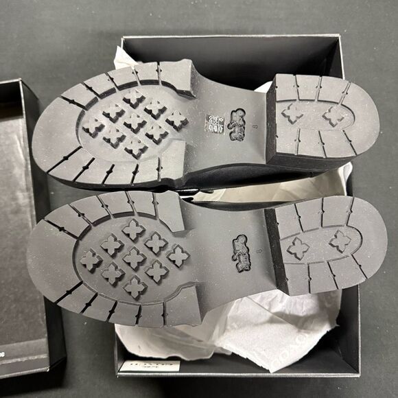 New Coach Leah Black Coated Canvas Chunky Platform Logo Loafers 8 - Picture 5 of 7